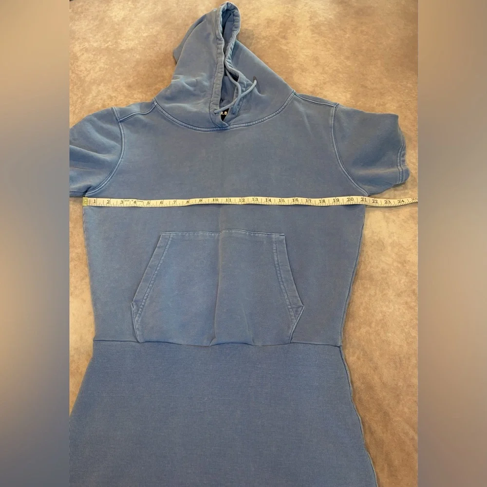 SER.O.YA Size:L Women Rory Blue Hoodie Sweatshirt Dress 100% Cotton - Picture 5 of 14
